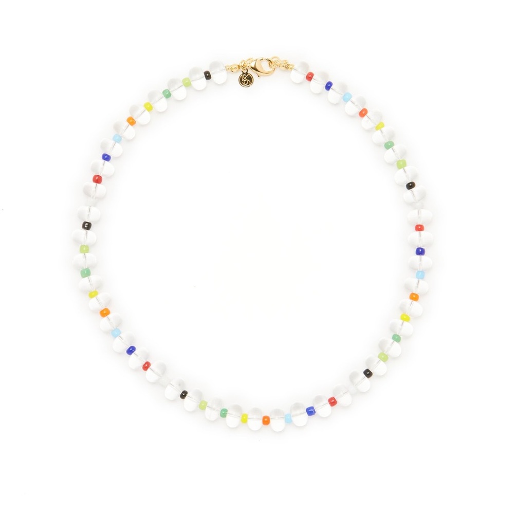 Clear necklace with different colors